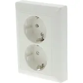 JUNG AS500 Contactdoos | Inbouw | 2-voudig | Randaarde | Polarwit - 66.003.50