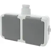 Peha Spatwaterdicht Contactdoos Opbouw 2V Horizont Randaarde Wartel M20