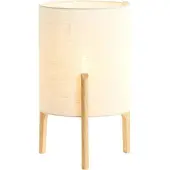 Light & Living Schemerlamp Litto Ø 28cm - houtlook met naturel linnen