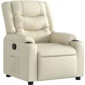 vidaXL Fauteuil verstelbaar kunstleer crèmekleurig