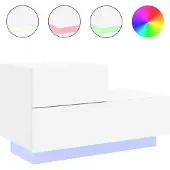 vidaXL Nachtkastje met LED-verlichting 70x36x40,5 cm wit