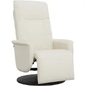 vidaXL Fauteuil verstelbaar met voetensteun kunstleer crèmekleurig
