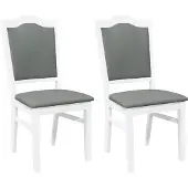 vidaXL Eetkamerstoelen met kussens 2 stuks wit massief hout rubber