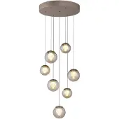 Paul Neuhaus 7-lichts hanglamp Pure Popup bronce