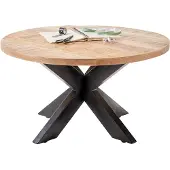 Massivart Stolkom Salontafel Ace rond, tafel in massief mango
