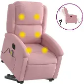 vidaXL Sta-op-massagestoel elektrisch verstelbaar fluweel roze