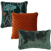 Hoii - KUSSENSET | 3-delig | groen, oranje | | inclusief binnenkussens