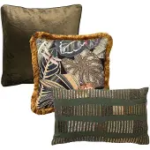 Hoii - KUSSENSET | 3-delig | groen, zwart | | inclusief binnenkussens