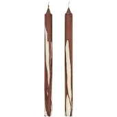 Ferm Living Dryp stearinekaars 2-pack Dark Chocolate
