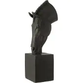 J-Line decoratie Paard Op Voet Magnesiumoxide - zwart - large