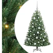 vidaXL - Kunstmatige - Hinged - Kerstboom - Groen - 120 - cm - PVC - en - Metalen