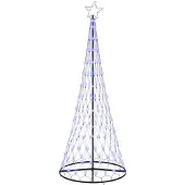 vidaXL LED kerstboom met 295 LED met standaard Blauw 250 cm Metaal