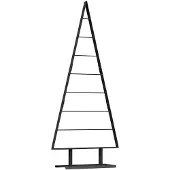 vidaXL Metalen kerstboom met standaard Zwart 150 cm Staal