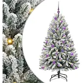 vidaXL Kunstkerstboom 150 cm 150 LED's Warmwit PVC en Staal