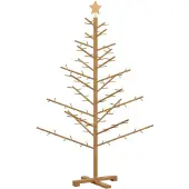vidaXL Houten kerstboom met standaard Bruin 150 cm Massief grenenhout