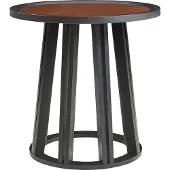 En.casa Bijzettafel Burgess 51xØ51 cm zwart en walnootkleurig []