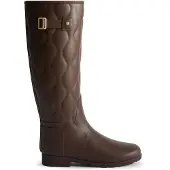 Hunter Regenlaars Women Original Refined Tall Onion Quilt Brown Bolt-Schoenmaat 37