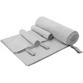 vidaXL Sporthanddoek Set 3 st Grijs 210 x 100 cm