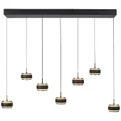Paul Neuhaus 7L eettafel hanglamp Pure Falling Rings black pearl