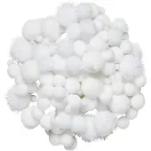 Pompons - 150 stuks - wit