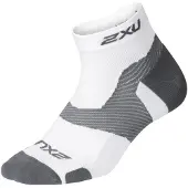 2XU Light Cush Heren Wit/Grijs 1/4 Crew Sokken
