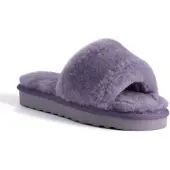 Aus Wooli Australia Womens Schapenvacht Fluff Slippers Paars