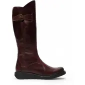 Fly london Dames MOL 2 Leren Wedge Heel Kniehoge Laarzen met Ritssluiting