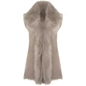 Infinity Leather Lange damesbodywarmer van Toscana-schapenvacht-Sorocaba