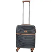 Infinity Leather Hardshell Cabinekoffer Robuuste ABS-bagagereistas met 4 wielen