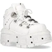 New rock Unisex wit lederen gotische punklaarzen - M-TANK106-C1