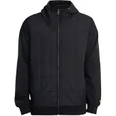 Lyle & Scott hybride gewatteerde zwarte hoodie met rits