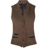 TruClothing Dames Tweed jaren 1920 visgraat lichtbruin vest