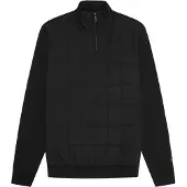 Lyle & Scott hybride gewatteerd zwart sweatshirt met halve rits