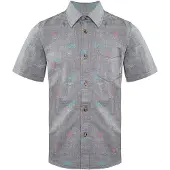 Vans Off The Wall Korte Mouw Kraag Palmprint Grijs Kindershirt