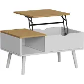 Vicco Salontafel Stora Wit/eiken 76 x 45 cm met liftfunctie, Model 56372