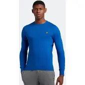 Lyle & Scott katoenen merinotrui met ronde hals in blauw