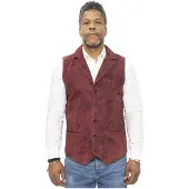 Infinity Leather Heren klassiek glad geit suède leren vest-Exeter
