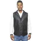 Infinity Leather Heren slim klassiek lederen vest-Bristol