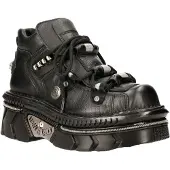 New rock Unisex metalen Zwart Lederen Gothic Techno Laarzen - M-215-S6