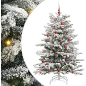 vidaXL Kunstmatige Hinged Kerstboom Wit 150 cm PE en PVC