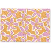 MuchoWow Deurmat 90x60 cm - Droogloopmat Bloemen - Patroon - Roze - Oranje - Mat voor binnen - Schoonloopmat - Deurmatten met print - Inloopmat