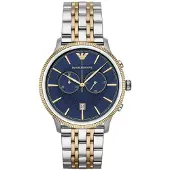 Emporio Armani AR1847 Herenhorloge Chronograaf Tweekleurig Blauw