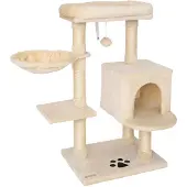 Lionto Kattenboom , 93 cm hoog, met hol, ligplaats, speelbal en sisalstengels, compact model, beige