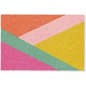 MuchoWow Deurmat 90x60 cm - Droogloopmat Driehoeken - Kleurrijk - Abstract - Mat voor binnen - Schoonloopmat - Deurmatten met print - Inloopmat