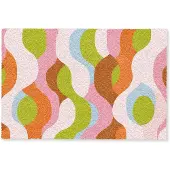 MuchoWow Deurmat 60x40 cm - Droogloopmat Abstract - Vormen - Roze - Mat voor binnen - Schoonloopmat - Deurmatten met print - Inloopmat