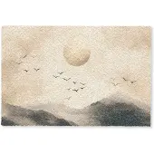 MuchoWow Deurmat 90x60 cm - Droogloopmat Landschap - Japandi - vogel - Mat voor binnen - Schoonloopmat - Deurmatten met print - Inloopmat