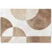 MuchoWow Deurmat 90x60 cm - Droogloopmat Snijdende cirkels - Overlappende vlakken - Mat voor binnen - Schoonloopmat - Deurmatten met print - Inloopmat