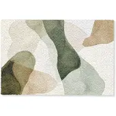 MuchoWow Deurmat 60x40 cm - Droogloopmat Japandi - Abstract - Groen - Mat voor binnen - Schoonloopmat - Deurmatten met print - Inloopmat