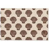 MuchoWow Deurmat 90x60 cm - Droogloopmat Schelpen - Bruin - Patroon - Mat voor binnen - Schoonloopmat - Deurmatten met print - Inloopmat