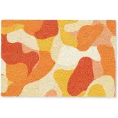 MuchoWow Deurmat 90x60 cm - Droogloopmat Abstract - Vormen - Oranje - Mat voor binnen - Schoonloopmat - Deurmatten met print - Inloopmat